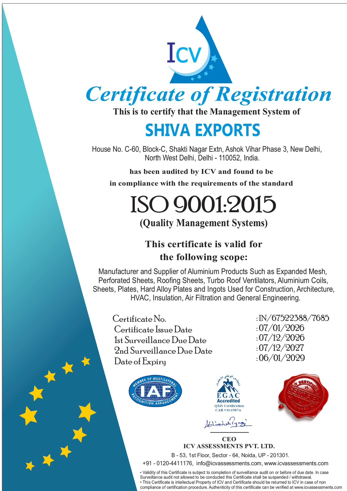 ISO Certificate